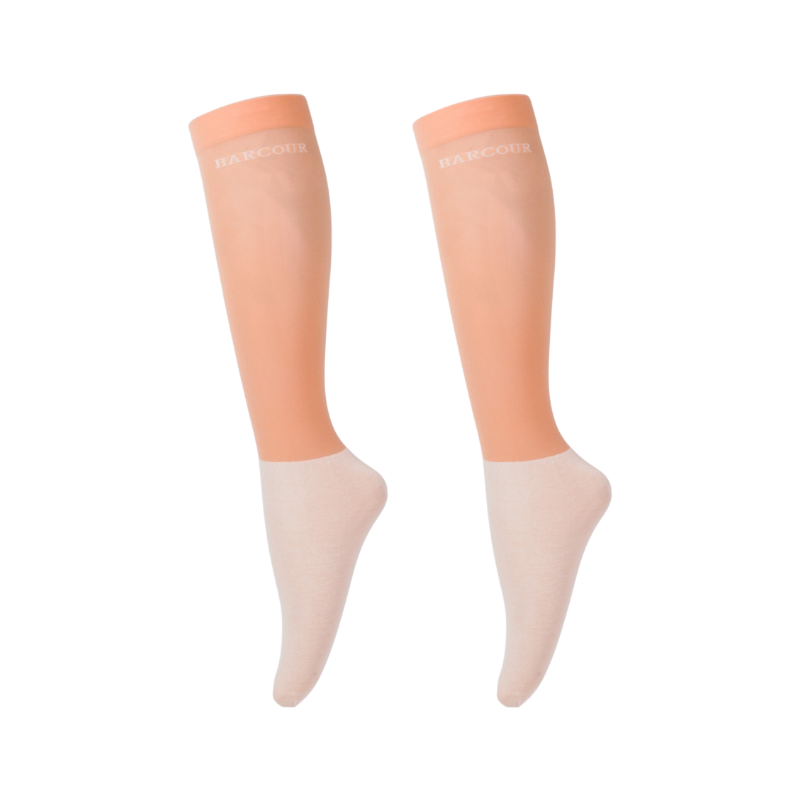 Harcour - Chaussettes d'équitation unisexe Vaya abricot (X2)