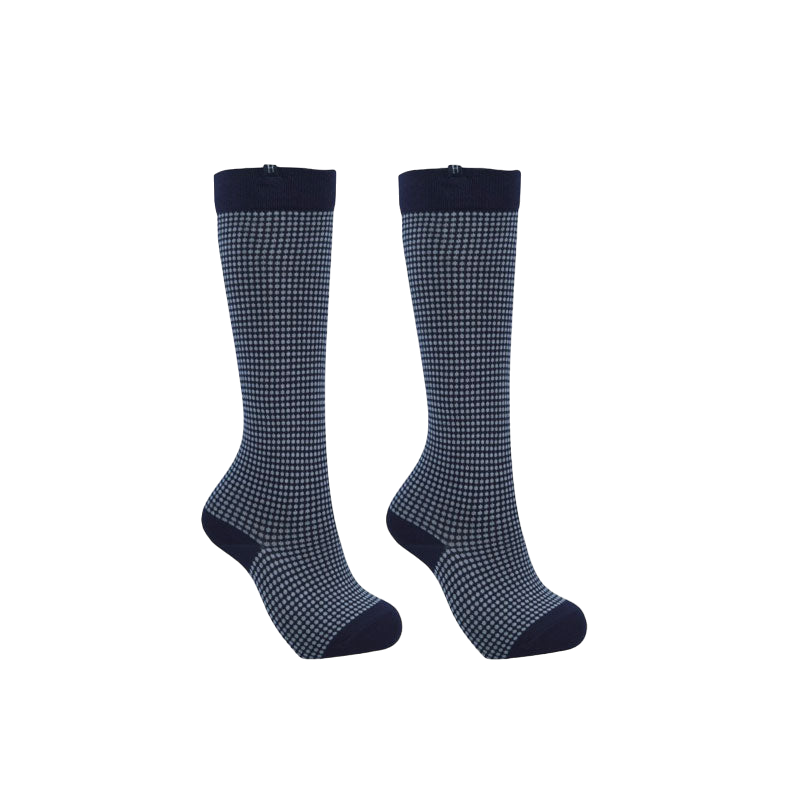 Harcour - Chaussettes d'équitation Spiral tweed marine/ blanc (x1)