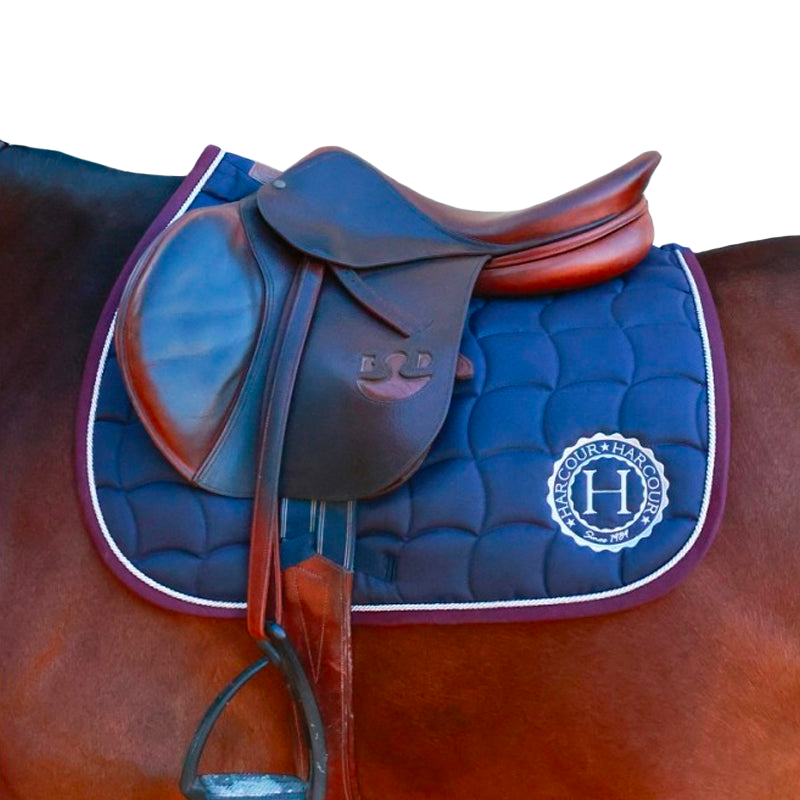 Tapis de selle cheval bleu roi Comité Régional d'Equitation d'Ile