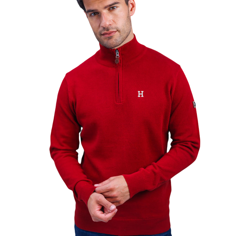 Harcour - Pull homme Douglas rouge rubis