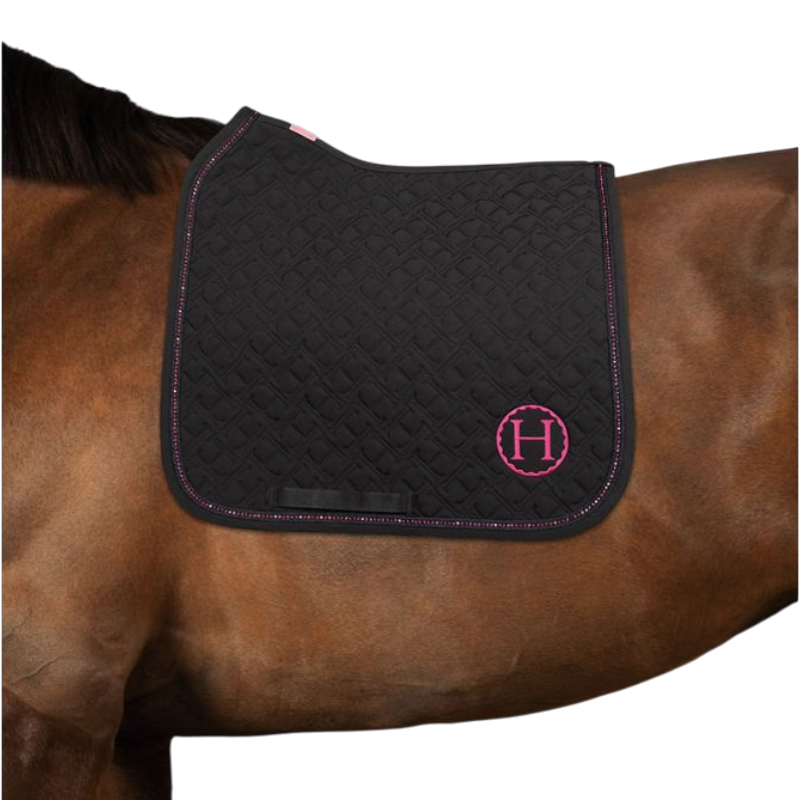 Harcour - Tapis de dressage Saphir Octobre Rose noir/ rose
