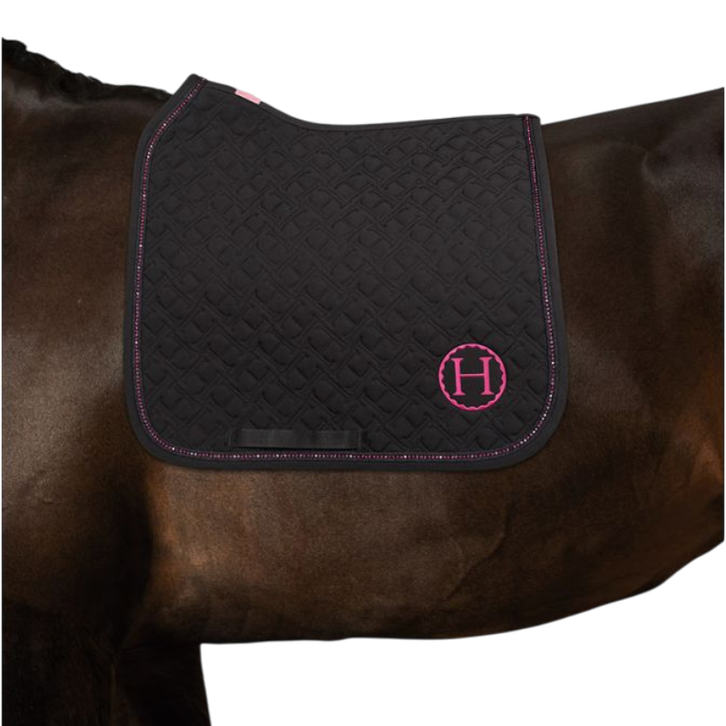 Harcour - Tapis de dressage Saphir Octobre Rose noir/ rose