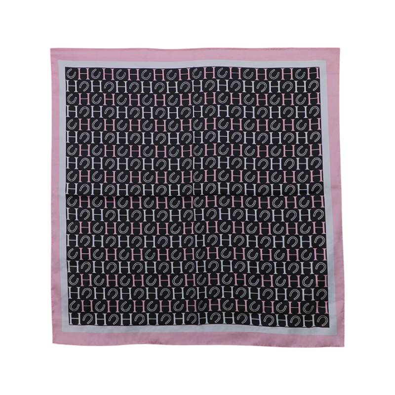 Harcour - Foulard Sarja noir/ rose/ blanc | - Ohlala