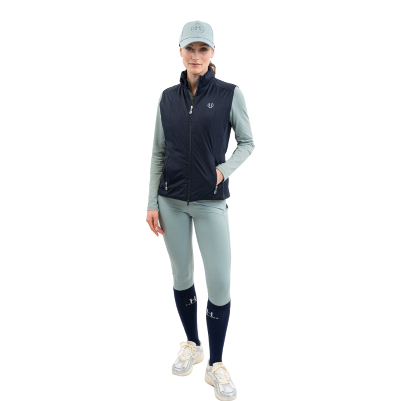Harcour - Legging d'équitation femme Louna grey green