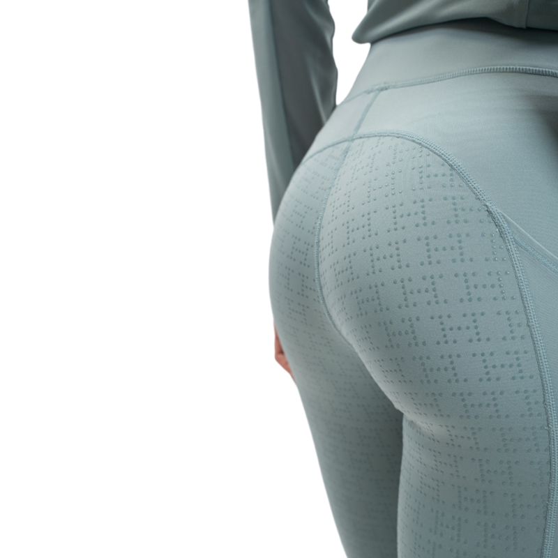 Harcour - Legging d'équitation femme Louna grey green
