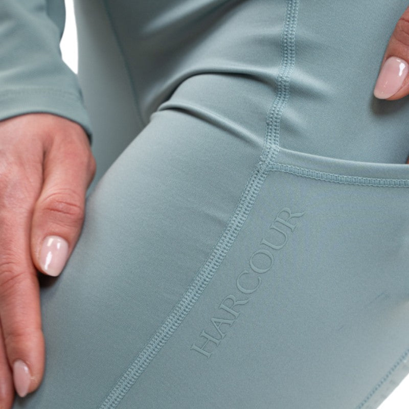 Harcour - Legging d'équitation femme Louna grey green