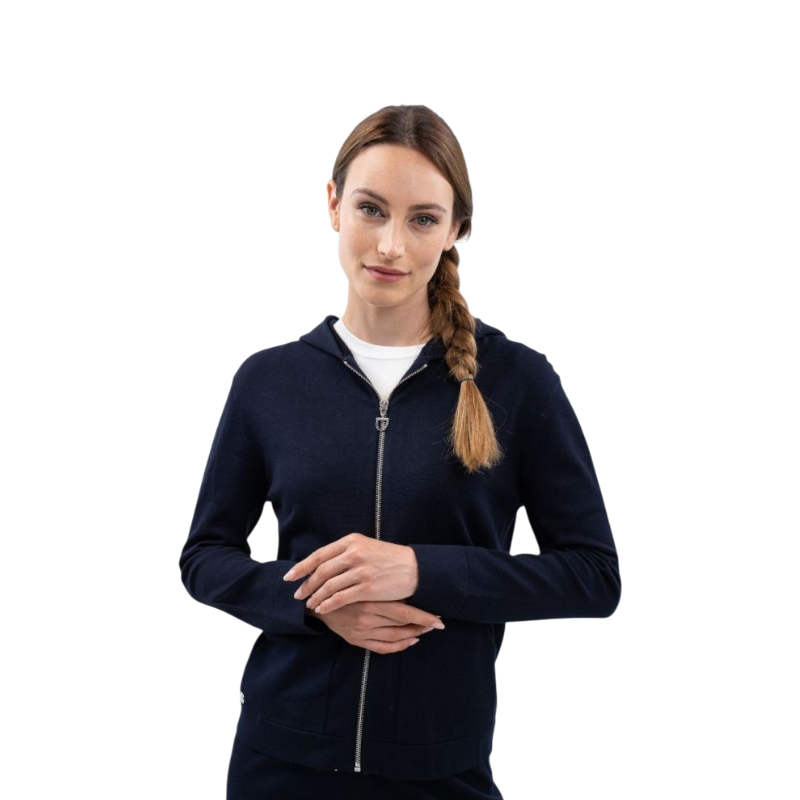 Harcour - Sweat manches longues zippé femme Amelie marine