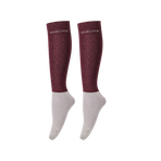 Harcour - Chaussettes d'équitation Vaela à paillettes aubergine (x2)