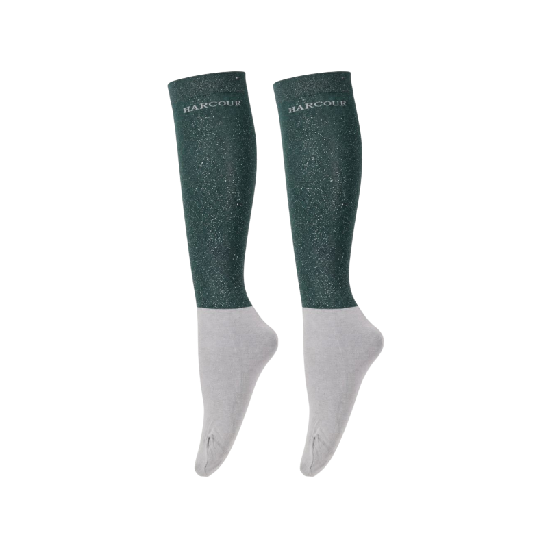 Harcour - Chaussettes d'équitation Vaela à paillettes jungle (x2)
