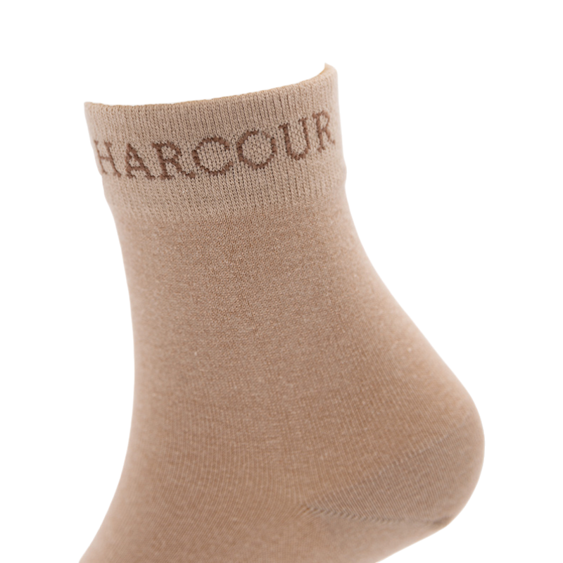 Chaussettes courtes Cannelle moka/ crème (x3) - Harcour