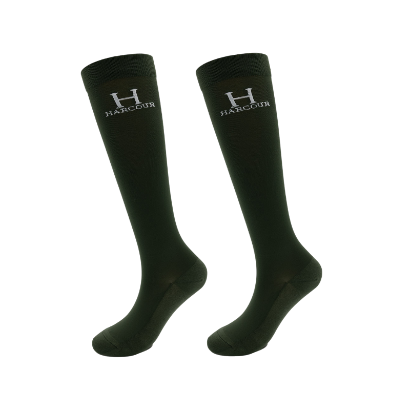 Harcour - Chaussettes d'équitation Badminton trèfle (x2)