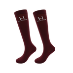 Harcour - Chaussettes d'équitation Badminton vigne (x2)