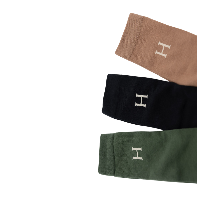 Harcour - Chaussettes d'équitation Carly trèfle/ noir/ moka (x3)