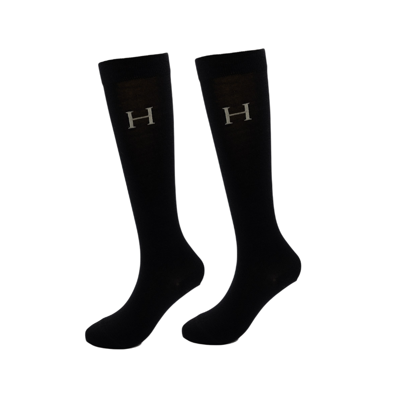Harcour - Chaussettes d'équitation Carly trèfle/ noir/ moka (x3)