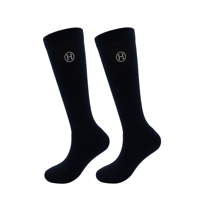 Harcour - Chaussettes d'équitation unisexe Chris marine