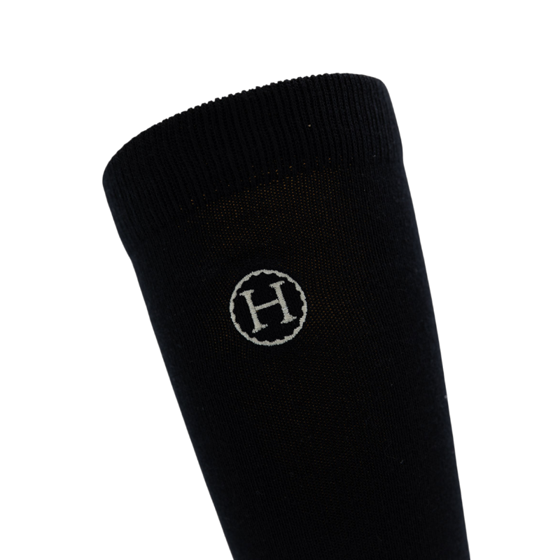 Harcour - Chaussettes d'équitation unisexe Chris noir