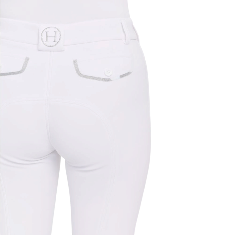 Pantalon d'équitation polaire femme Jaipur blanc - Harcour