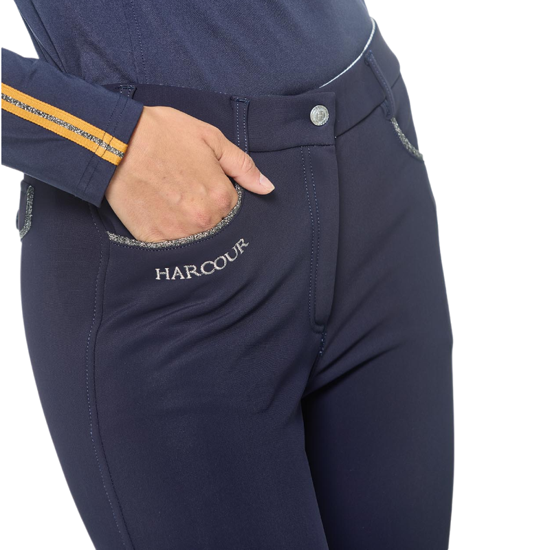 Pantalon D'Équitation D'Hiver Femme - Doublure Polaire Chaude, Taille Élastique, Poches, Collants Silicone