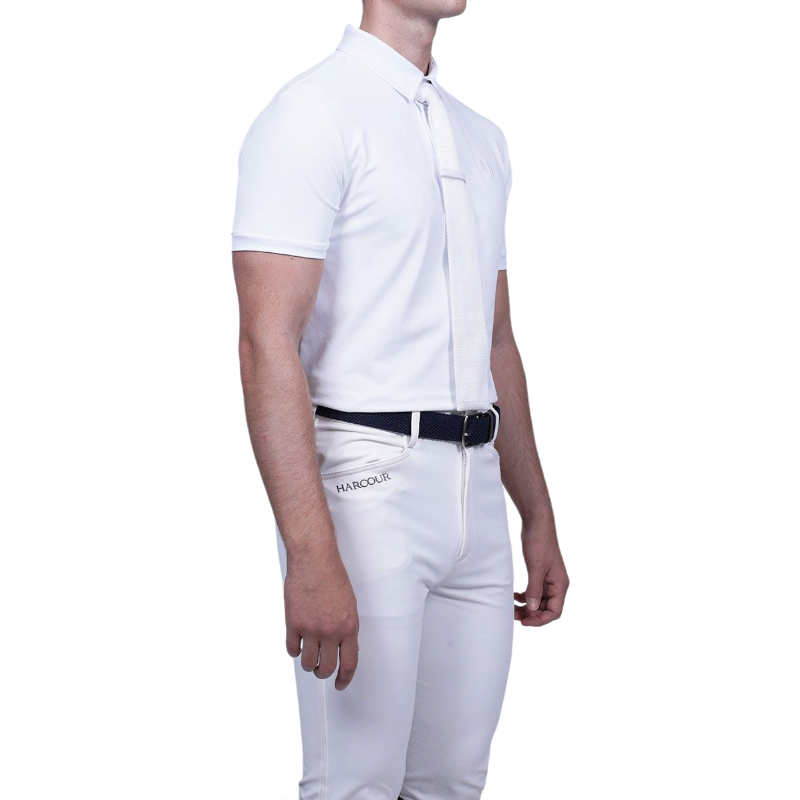 Harcour - Polo de concours manches courtes homme Preston blanc