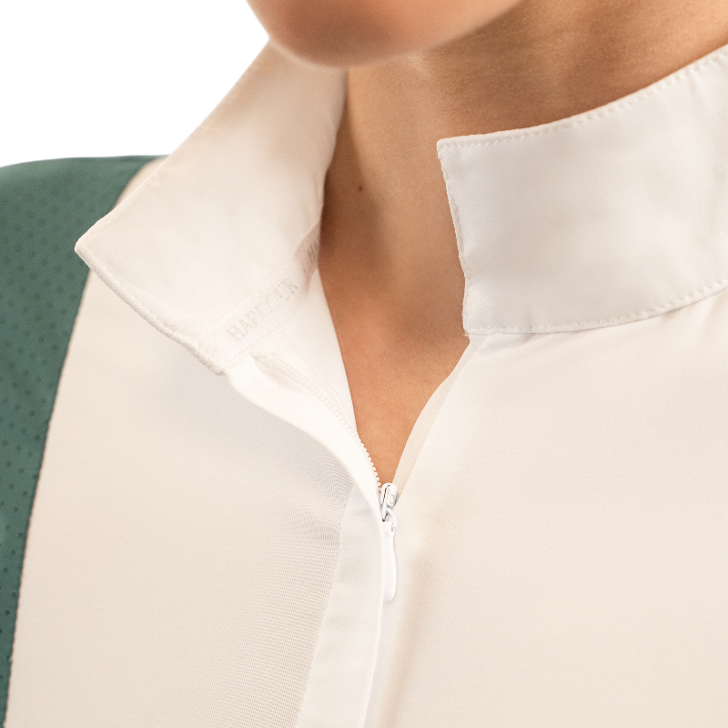 Harcour - Wedstrijdpolo lange mouwen dames Coco eendblauw | - Ohlala