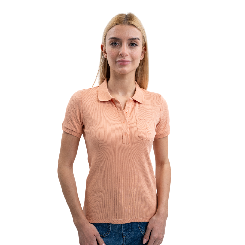 Harcour - Polo manches courtes femme Pamoly abricot