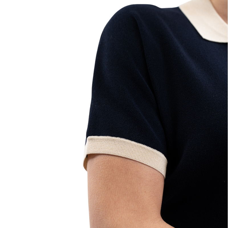 Harcour - Polo manches courtes femme Peach marine