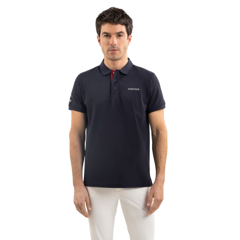 Harcour - Polo manches courtes homme Fuego marine