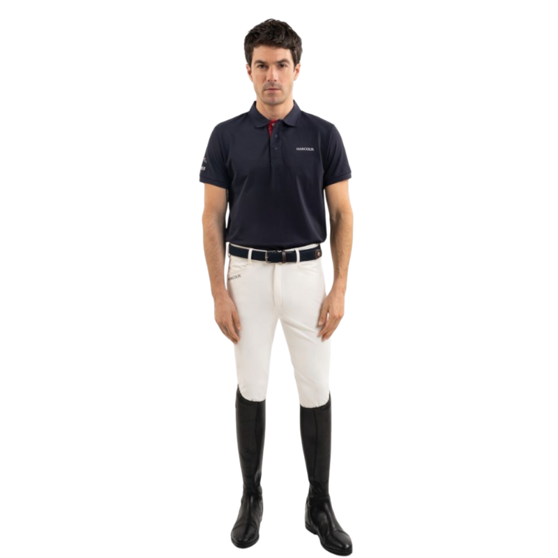 Harcour - Polo manches courtes homme Fuego marine