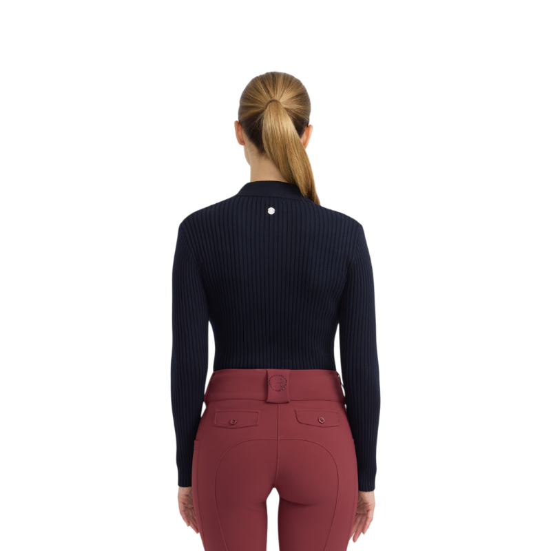 Harcour - Polo manches longues femme Celeste marine
