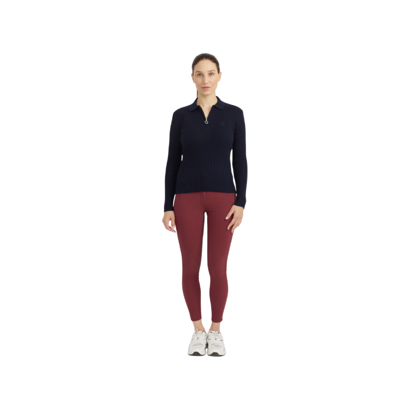 Harcour - Polo manches longues femme Celeste marine