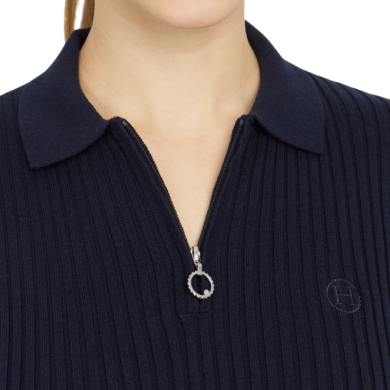 Harcour - Polo manches longues femme Celeste marine