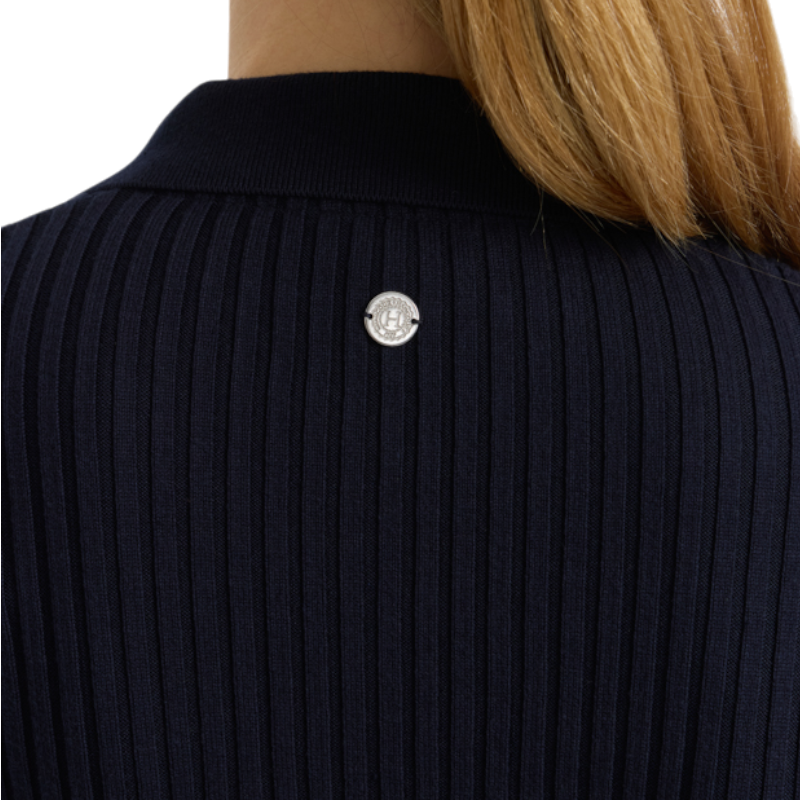 Harcour - Polo manches longues femme Celeste marine