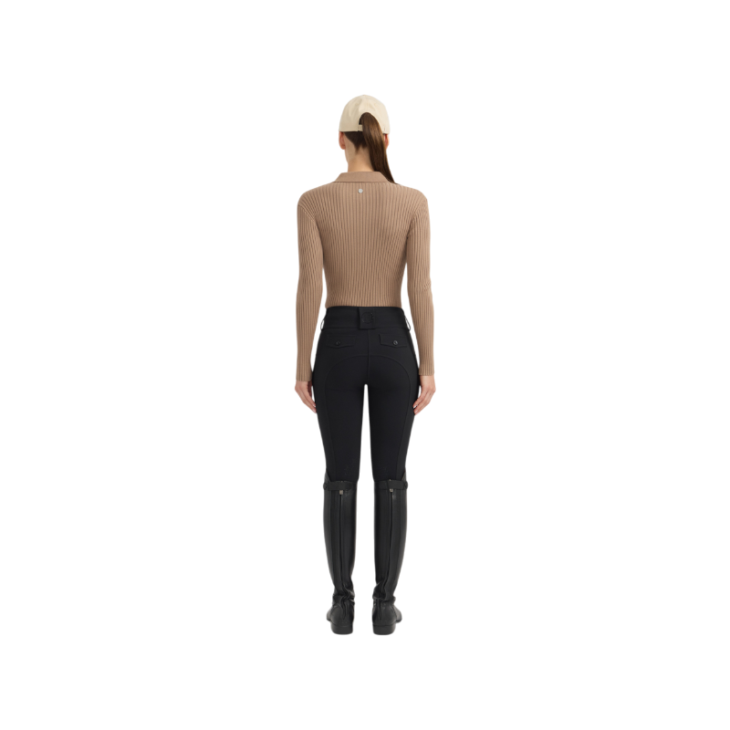 Harcour - Polo manches longues femme Celeste moka