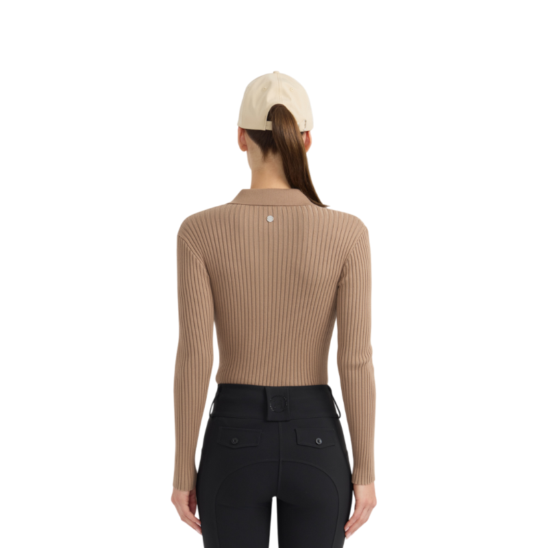 Harcour - Polo manches longues femme Celeste moka