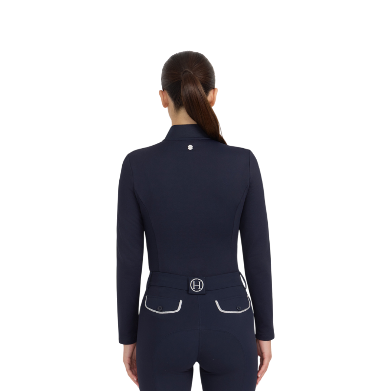 Harcour - Polo manches longues femme Claudia marine