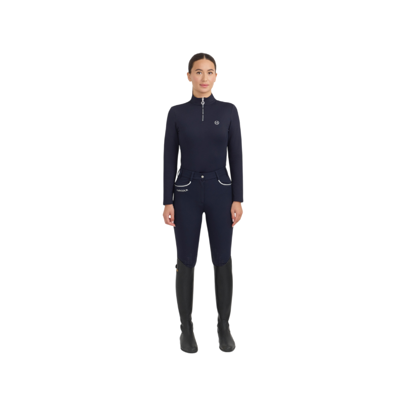 Harcour - Polo manches longues femme Claudia marine