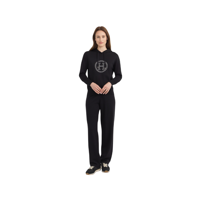 Harcour - Pull à capuche manches longues femme Capucine noir