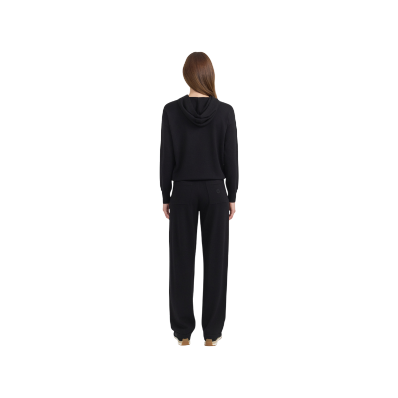 Harcour - Pull à capuche manches longues femme Capucine noir