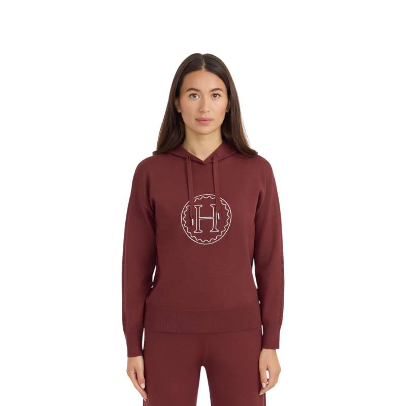 Harcour - Pull à capuche manches longues femme Capucine vigne