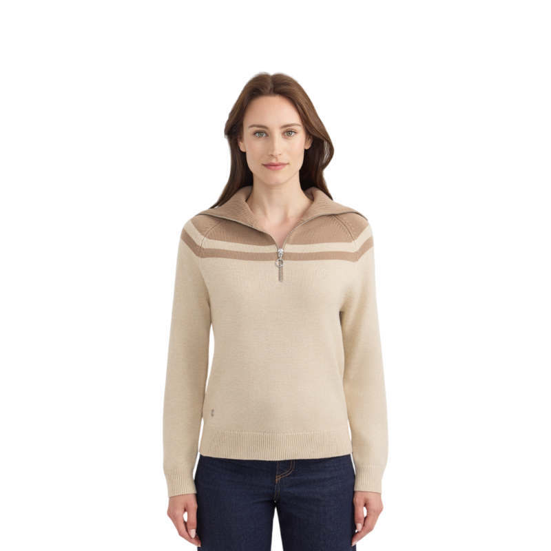 Harcour - Pull col montant femme Claira crème