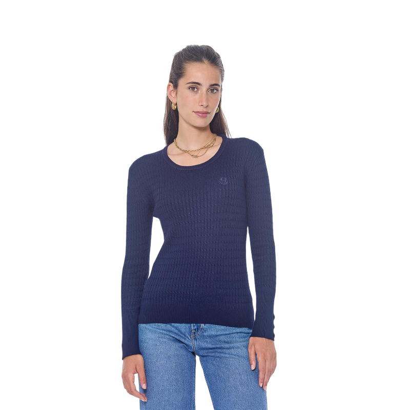 Harcour - Pull manches longues femme Pompadou marine