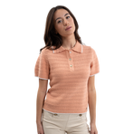 Harcour - Dames T-shirt korte mouwen Pony abrikoos | - Ohlala