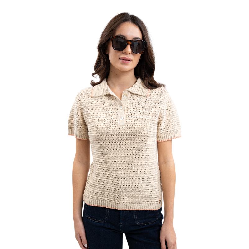 Harcour - T-shirt manches courtes femme Pony lin