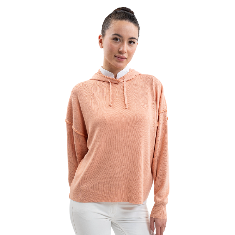 Harcour - Sweat à capuche manches longues femme Plume abricot