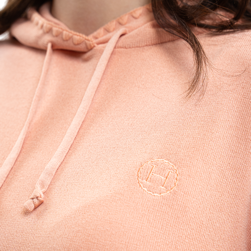 Harcour - Sweat à capuche manches longues femme Plume abricot
