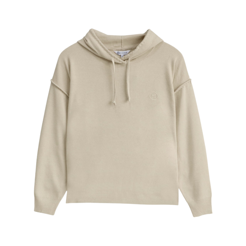 Harcour - Sweat à capuche manches longues femme Plume lin