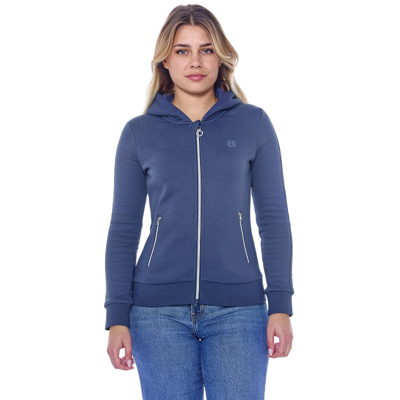 Harcour - Sweat à zip manches longues femme Sworm steel blue