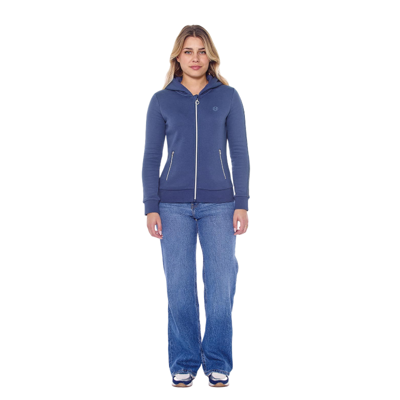 Harcour - Sweat à zip manches longues femme Sworm steel blue