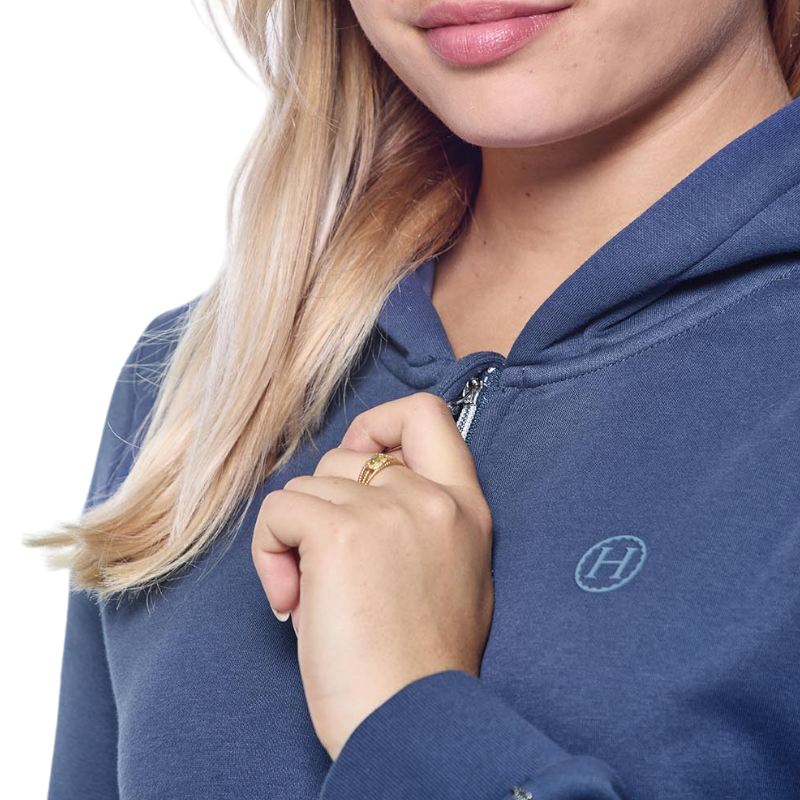 Harcour - Sweat à zip manches longues femme Sworm steel blue