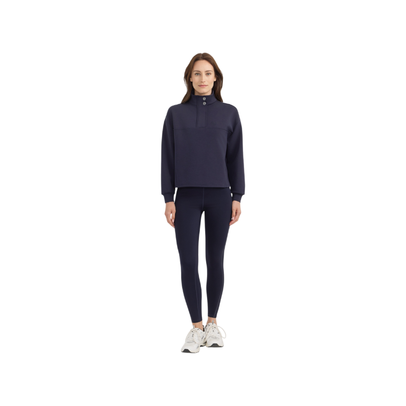 Harcour - Sweat col zippé manches longues femme Cassandre marine